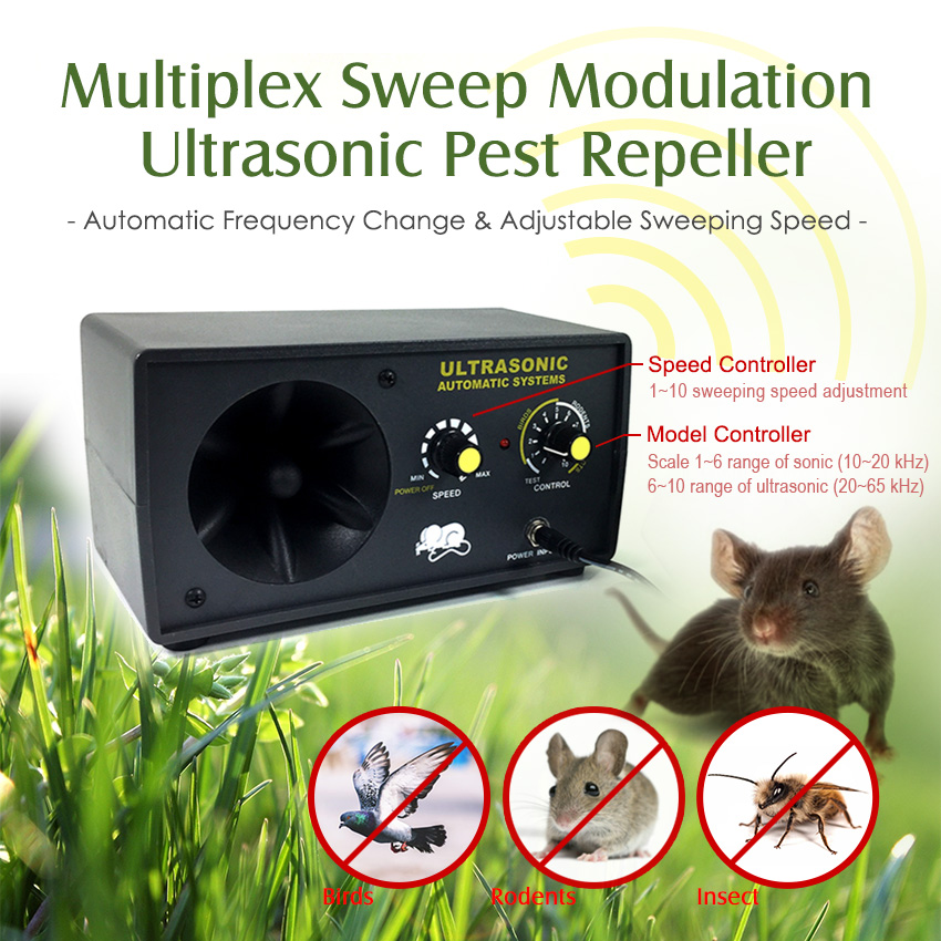 PESTCONTRO 5-in-1 Ultrasonic Electromagnetic Rodent Repeller and